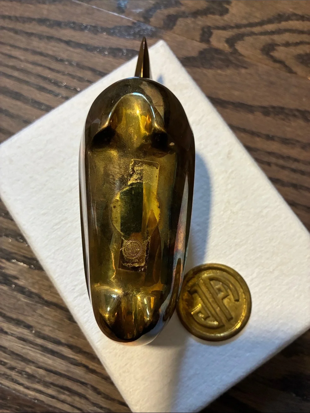 Jonathan Adler Brass dachshund ring bowl